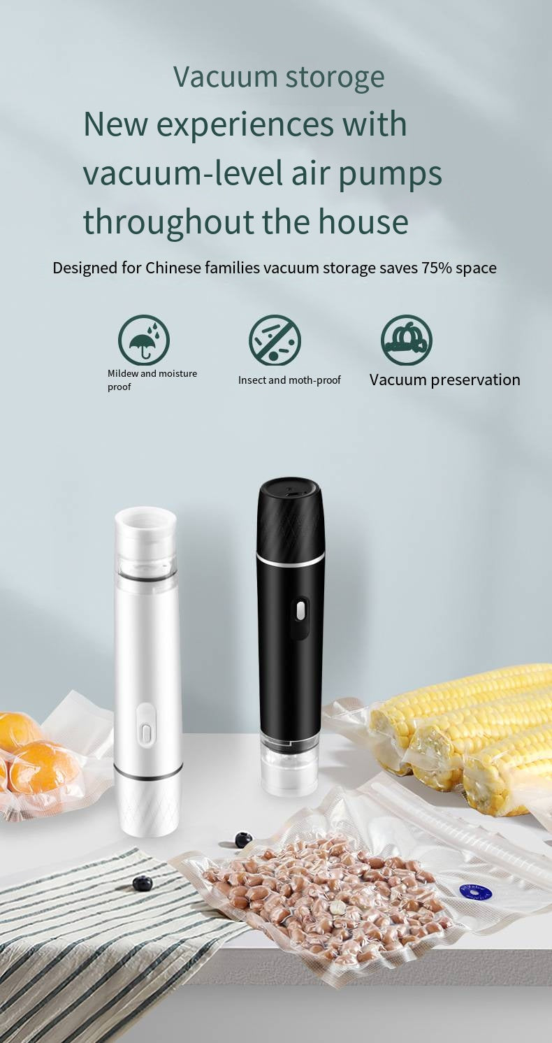 Mini Portable Vacuum Sealer for Food Bags+2 vacuum storage Bags